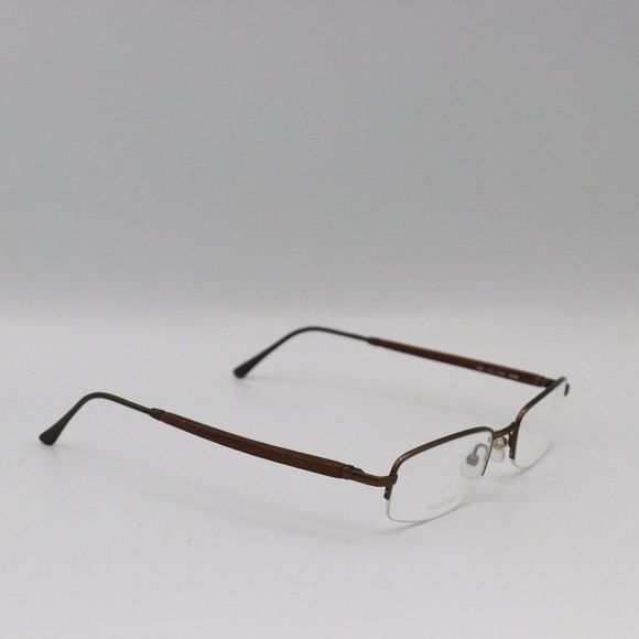 Valentino Brown Rectangle Half Rim Vintage Mens Designer Glasses 51 20 145 - Picture 2 of 3